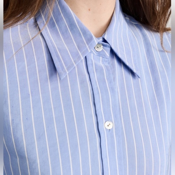 Vince Blue Striped Button-Down Shirt – Oversized Fit – Like New - Picture 2 of 3